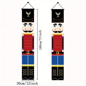 1 pair, Festive Christmas Nutcracker Banner for Outdoor Decorations and Indoor Parties