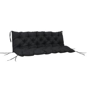 Outdoor Seat Pads 3 Seater Bench Swing Chair Replacement Cushions Backrest Black