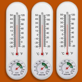 Outdoor Indoor Thermometer Moisture Humidity Meter Wall Mounted- 3 PACK