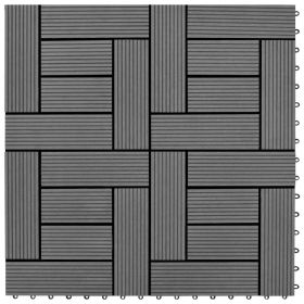 Gray 11 pcs 11.8"x11.8" Decking Tiles WPC 11 ftÂ²