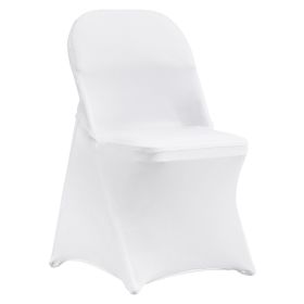 White Stretch Spandex Chair Covers - 30 PCS, Folding Kitchen Chairs Cover, Universal Washable Slipcovers Protector, Removable Chair Seat Covers