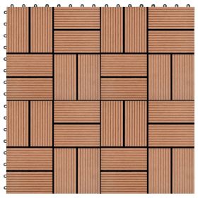 11 pcs Decking Tiles WPC 11.8"x11.8" 1 sqm Brown