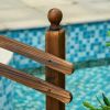 7.5' Fir Wood Garden Bridge Arc Walkway with Side Railings, Perfect for Backyards, Gardens, & Streams, Carbonized