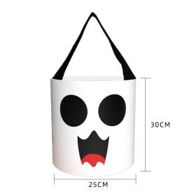 Glowing Halloween Candy Bag Portable LED With Light (Option: White expression-25X30CM with light)