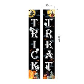 Halloween Couplet Undead Horror Skull Party Decoration Porch Flag (Option: 300D Oxford Cloth-WSJKLDL01)