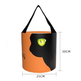 Glowing Halloween Candy Bag Portable LED With Light (Option: Orange cat-25X30CM with light)