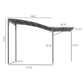 Outdoor Pergola And Patio Gazebo For Garden, Camper, Deck, Doors And Windows, Dark Gray (Option: Dark Gray)
