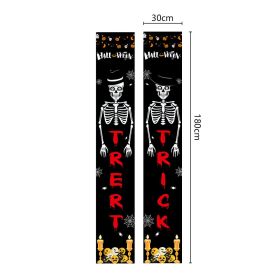 Halloween Couplet Undead Horror Skull Party Decoration Porch Flag (Option: 300D Oxford Cloth-WSJKLDL09)