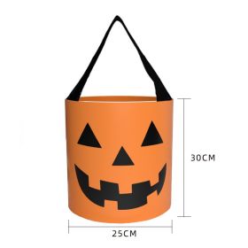 Glowing Halloween Candy Bag Portable LED With Light (Option: Orange expression-25X30CM with light)