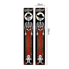 Halloween Couplet Undead Horror Skull Party Decoration Porch Flag (Option: 300D Oxford Cloth-WSJKLDL08)