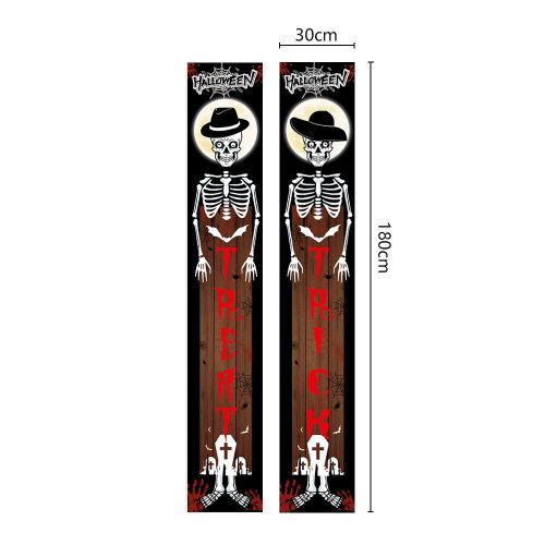 Halloween Couplet Undead Horror Skull Party Decoration Porch Flag