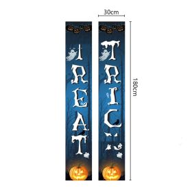 Halloween Couplet Undead Horror Skull Party Decoration Porch Flag (Option: 300D Oxford Cloth-WSJKLDL05)