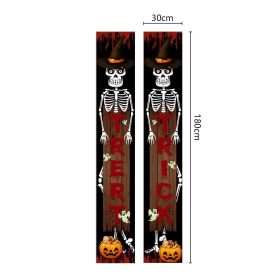 Halloween Couplet Undead Horror Skull Party Decoration Porch Flag (Option: 300D Oxford Cloth-WSJKLDL07)