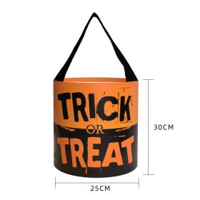 Glowing Halloween Candy Bag Portable LED With Light (Option: Orange trip or treat-25X30CM with light)