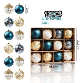 Christmas Kraft Paper Tree Decorative Background Pendant (Option: Blue Gold)