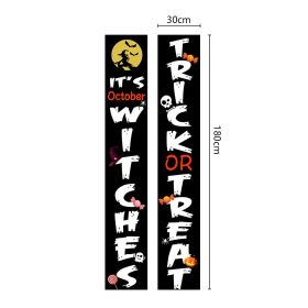 Halloween Couplet Undead Horror Skull Party Decoration Porch Flag (Option: 300D Oxford Cloth-WSJKLDL03)
