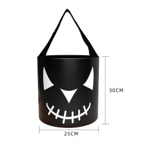 Glowing Halloween Candy Bag Portable LED With Light (Option: Black expression-25X30CM with light)