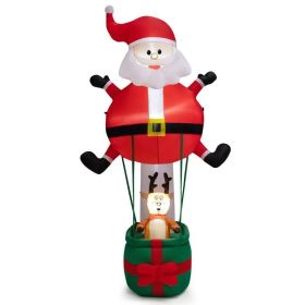 Happy Christmas Holiday Yard Decorations Inflatable W/ LED Lights (Color: Red & Green)