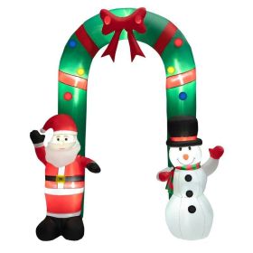Happy Christmas Holiday Yard Decorations Inflatable W/ LED Lights (Color: Green & Red)