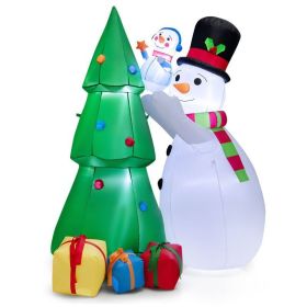 Happy Christmas Holiday Yard Decorations Inflatable W/ LED Lights (Color: Green & White)