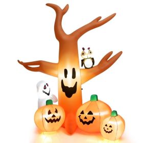 Halloween Outdoor Spoof Tree Monster Ghost Blow Up Yard Decoration W/ Built-In Led Lights (Color: As Pic Show)