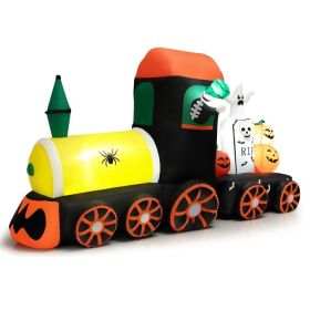 Halloween Outdoor Spoof Tree Monster Ghost Blow Up Yard Decoration W/ Built-In Led Lights (Color: Yellow & Green)