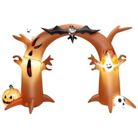Halloween Outdoor Spoof Tree Monster Ghost Blow Up Yard Decoration W/ Built-In Led Lights (Color: Yellow)