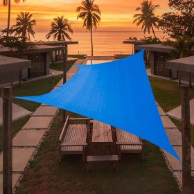 Artpuch Custom Size Sky Blue Sun Shade Sail Triangle Canopy 185 GSM Durable Fabric UV Block Awning for Outdoor Patio Garden Backyard (Customized (Color: Sky Blue, size: 11'X23')