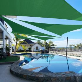 Artpuch Custom Size Dark Green Sun Shade Sail Triangle Canopy 185 GSM Durable Fabric UV Block Awning for Outdoor Patio Garden Backyard (Customize (Color: Dark Green, size: 20X24X24)