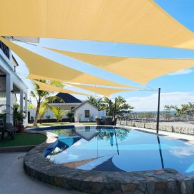 Artpuch Custom Size Sand Sun Shade Sail Triangle Canopy 185 GSM Durable Fabric UV Block Awning for Outdoor Patio Garden Backyard (Customized Avai (size: 26X27X27)