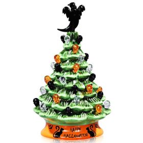 Happy Halloween Inflatable With LED Lights Spoof Ghost Yard Decoration (Color: Green)