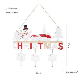Christmas Wooden Hang Santa Snowman Reindeer Ornaments Decorations (Option: Style 2)