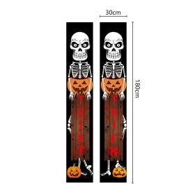 Halloween Couplet Undead Horror Skull Party Decoration Porch Flag (Option: 300D Oxford Cloth-WSJKLDL06)