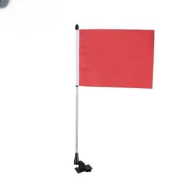 External Car Mounted Red Flag Insertion With Pole Buckle (Option: Long style)
