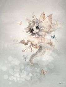 New Nordic Hand Painted Miss Rabbit Children's Room Decorative Painting Core (Option: Drawing core3816-40X60cm)