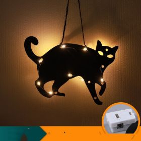 Halloween LED Decorative Lights Luminescent Spider Listing (Option: Black Cat-Electronic)