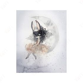 New Nordic Hand Painted Miss Rabbit Children's Room Decorative Painting Core (Option: Style6-20X25cm)
