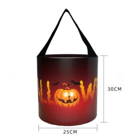Glowing Halloween Candy Bag Portable LED With Light (Option: Black Red Pumpkin-25X30CM with light)