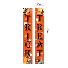 Halloween Couplet Undead Horror Skull Party Decoration Porch Flag (Option: 300D Oxford Cloth-WSJKLDL02)