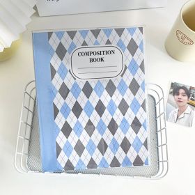 Minimalist Checkered Diamond A5 Loose Leaf Storage Book (Option: Blue And Gray Separate Shell)