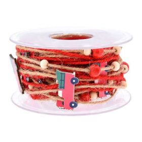 Decorations Red Five-pointed Star Ribbon Bow Christmas Pendant (Option: 7style-5M Ã— 3cm)