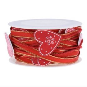 Decorations Red Five-pointed Star Ribbon Bow Christmas Pendant (Option: 10style-5M Ã— 3cm)