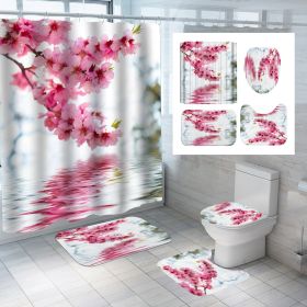 Digital Printing Polyester Shower Curtain Bathroom Pansy Reflection (Option: Cx856-180x200)